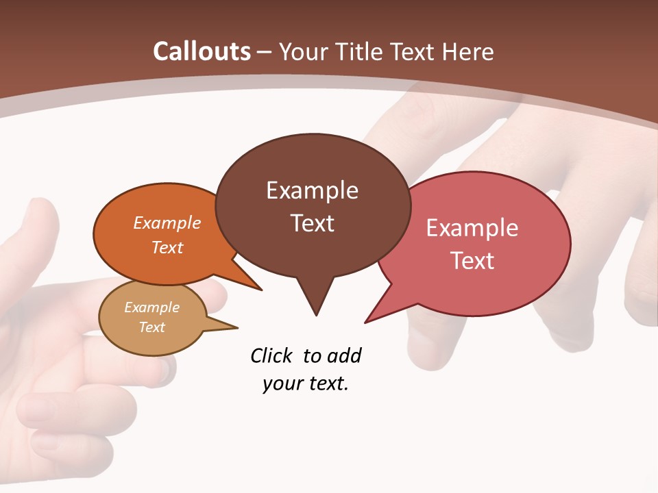 Two Hands Reaching For Each Other In Front Of A Brown Background PowerPoint Template