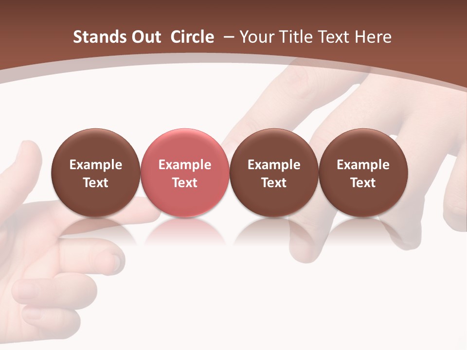 Two Hands Reaching For Each Other In Front Of A Brown Background PowerPoint Template