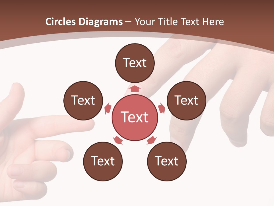 Two Hands Reaching For Each Other In Front Of A Brown Background PowerPoint Template