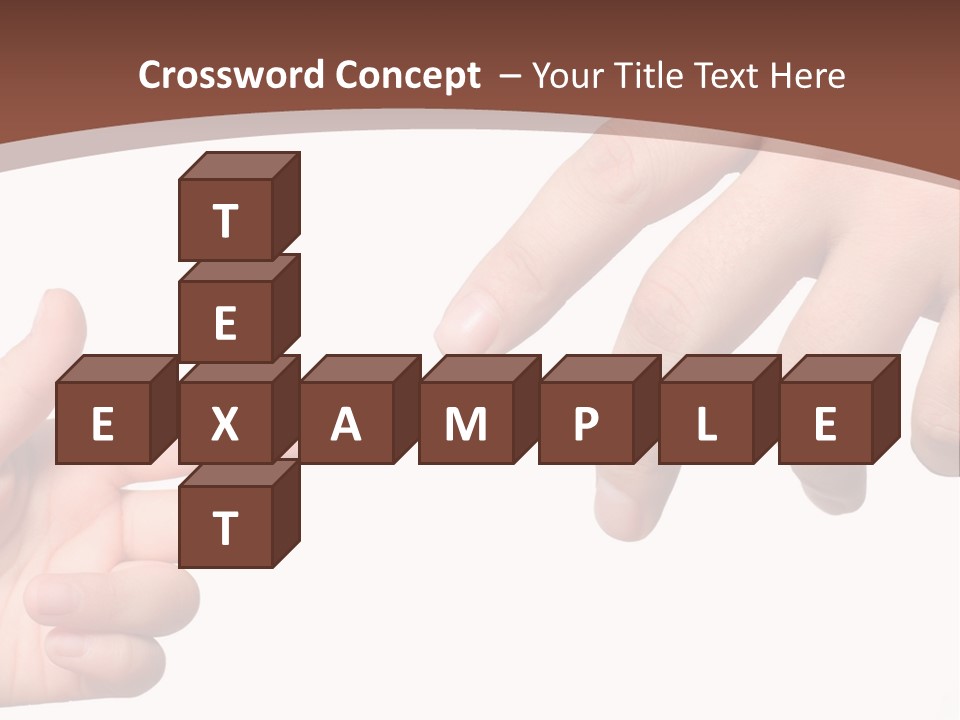 Two Hands Reaching For Each Other In Front Of A Brown Background PowerPoint Template