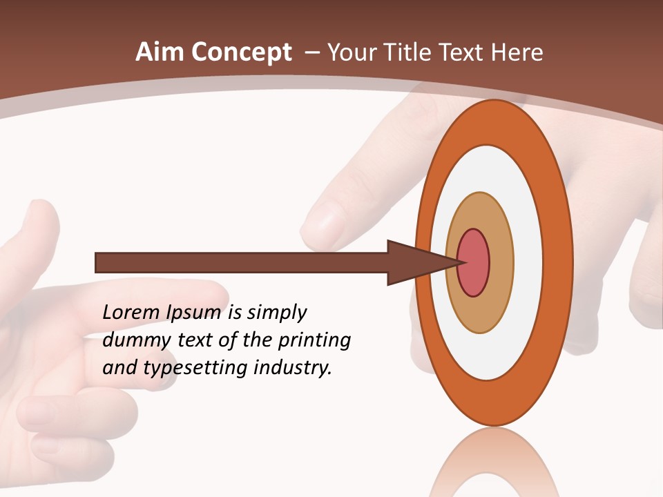 Two Hands Reaching For Each Other In Front Of A Brown Background PowerPoint Template