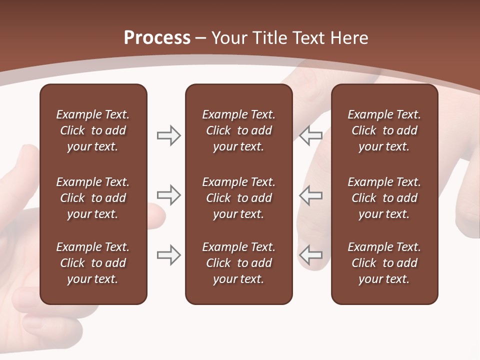 Two Hands Reaching For Each Other In Front Of A Brown Background PowerPoint Template