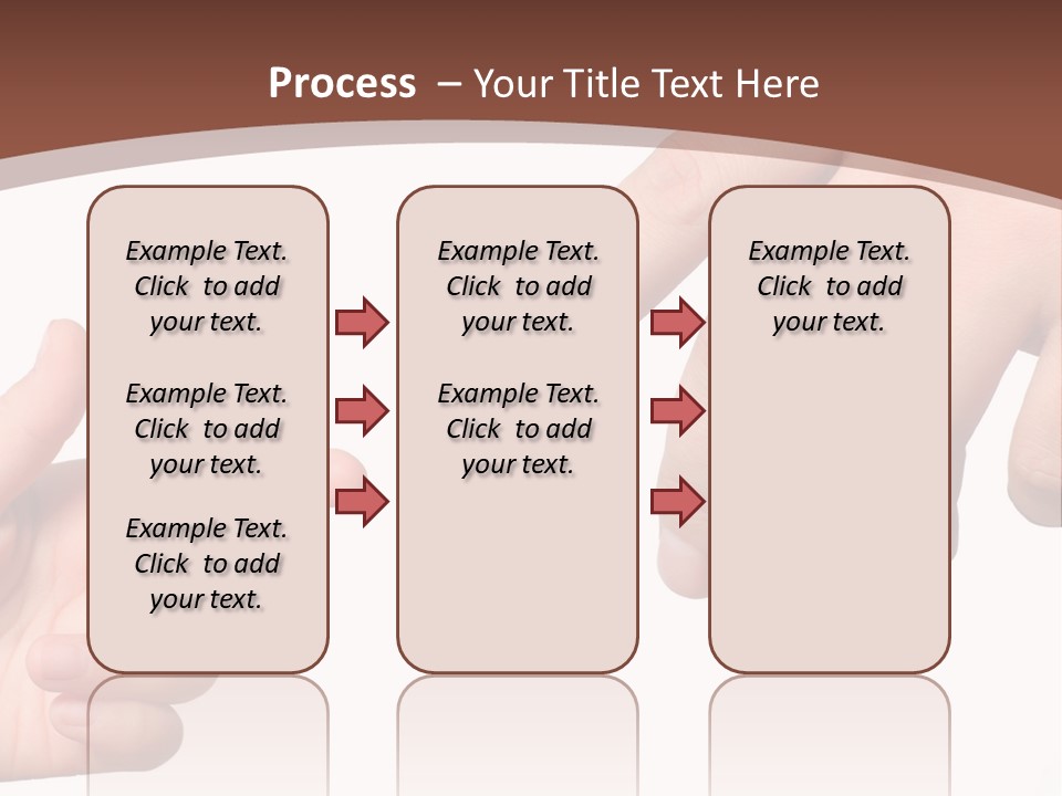 Two Hands Reaching For Each Other In Front Of A Brown Background PowerPoint Template