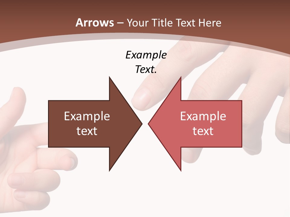 Two Hands Reaching For Each Other In Front Of A Brown Background PowerPoint Template