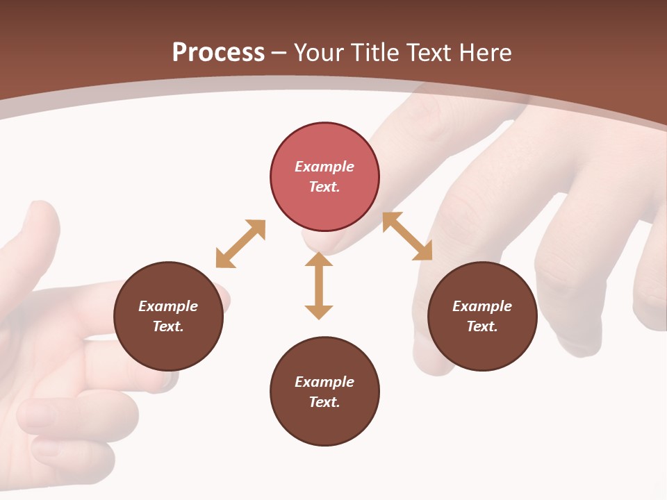 Two Hands Reaching For Each Other In Front Of A Brown Background PowerPoint Template