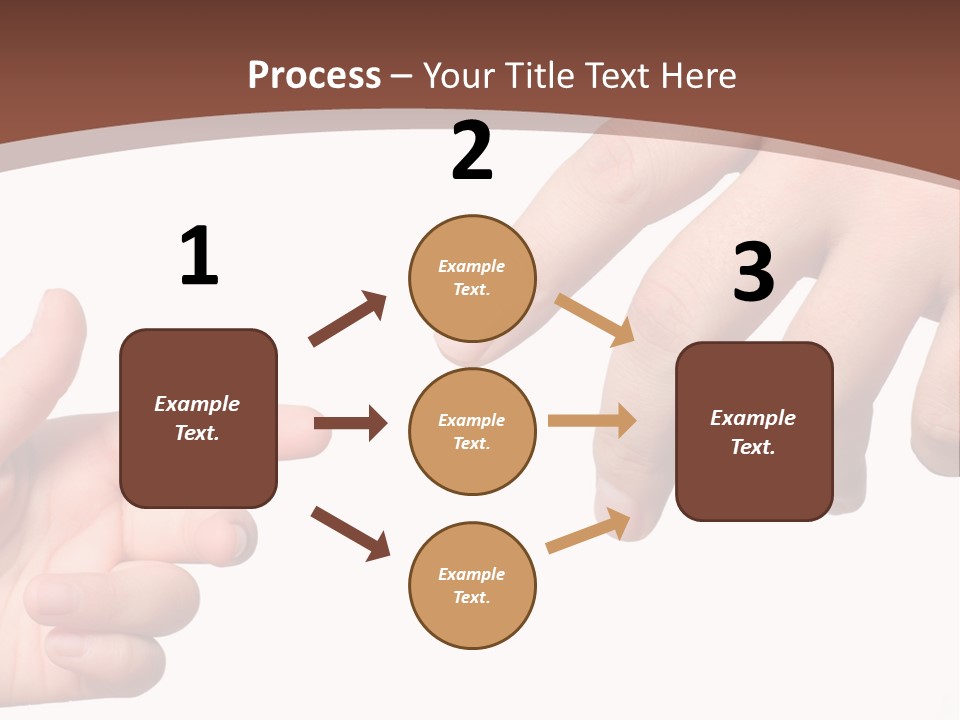 Two Hands Reaching For Each Other In Front Of A Brown Background PowerPoint Template
