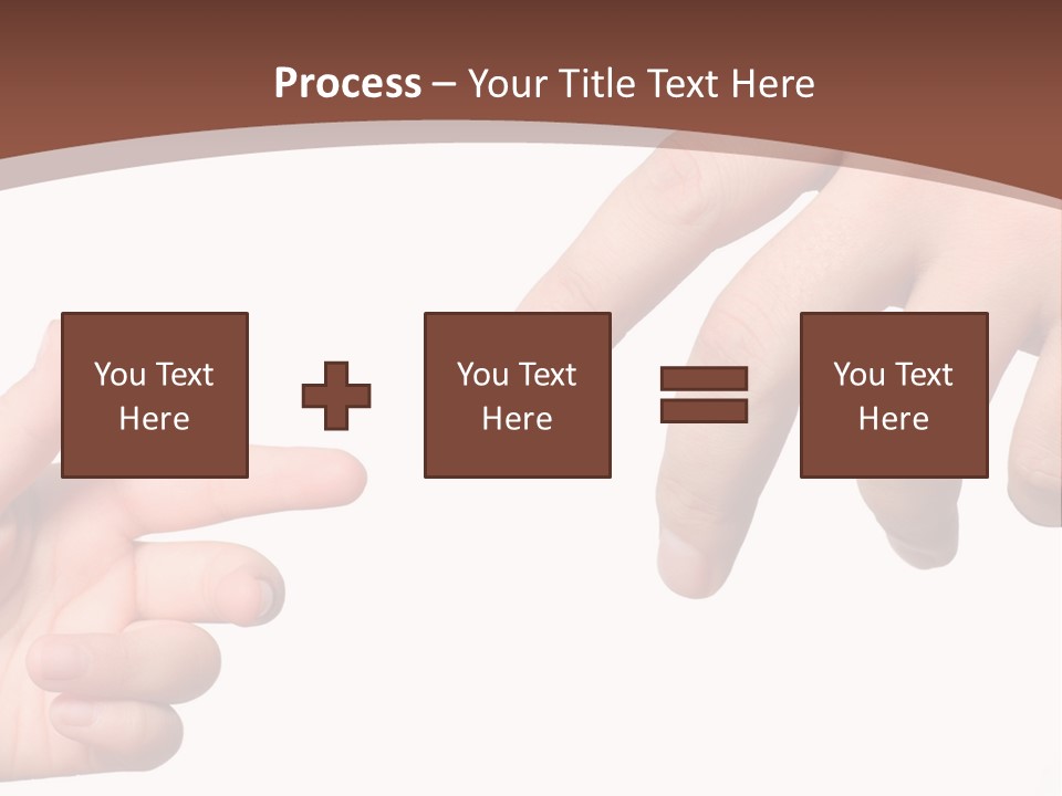 Two Hands Reaching For Each Other In Front Of A Brown Background PowerPoint Template
