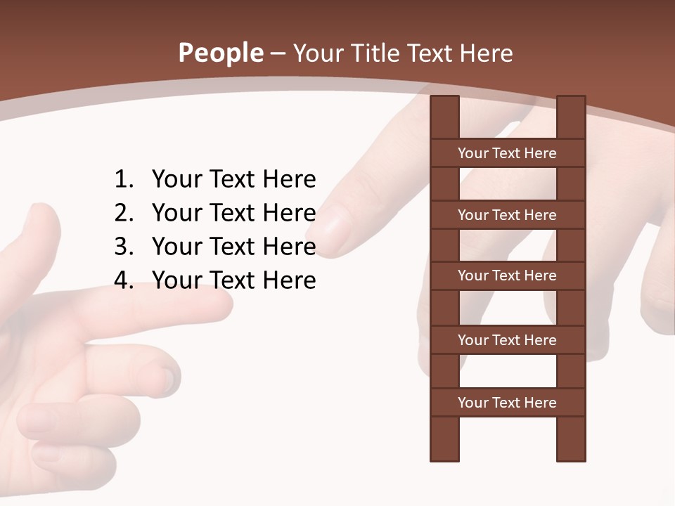 Two Hands Reaching For Each Other In Front Of A Brown Background PowerPoint Template