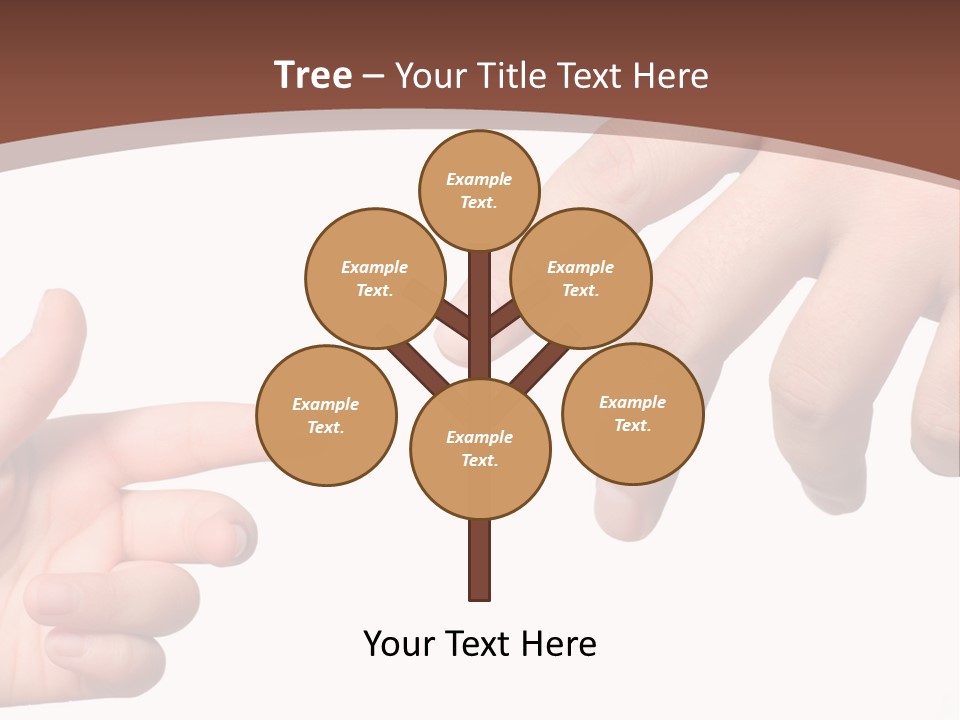 Two Hands Reaching For Each Other In Front Of A Brown Background PowerPoint Template