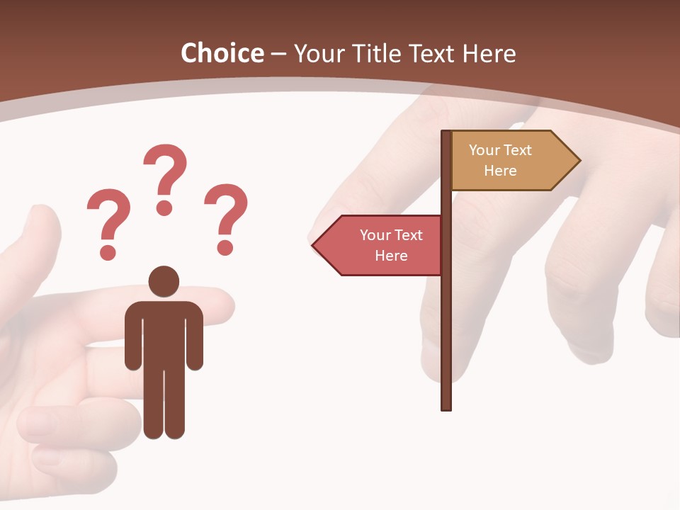 Two Hands Reaching For Each Other In Front Of A Brown Background PowerPoint Template