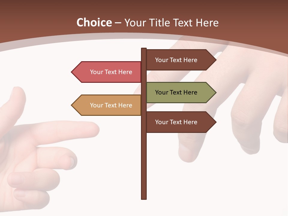 Two Hands Reaching For Each Other In Front Of A Brown Background PowerPoint Template