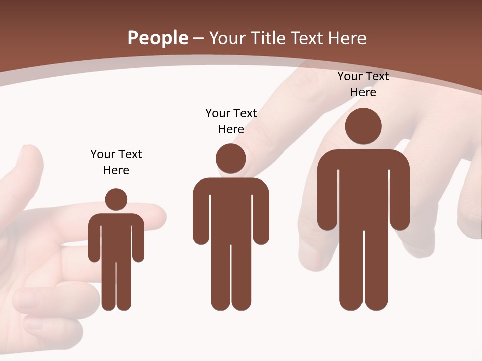 Two Hands Reaching For Each Other In Front Of A Brown Background PowerPoint Template