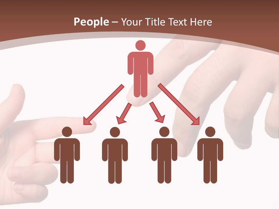 Two Hands Reaching For Each Other In Front Of A Brown Background PowerPoint Template