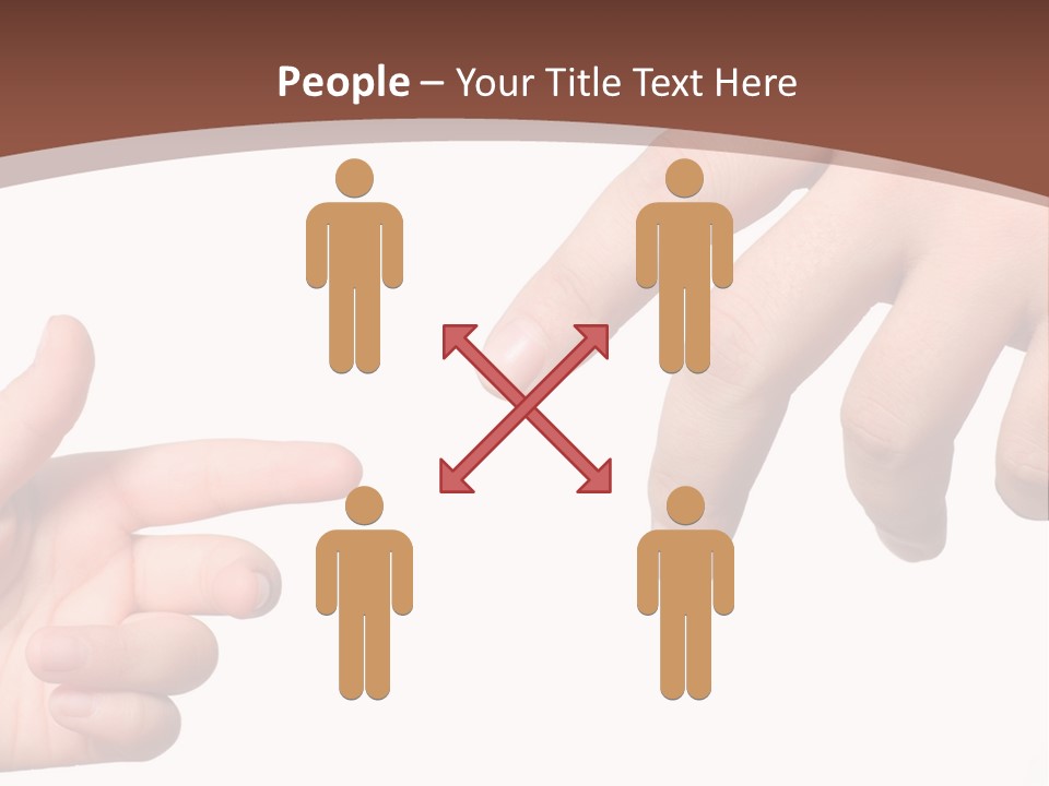 Two Hands Reaching For Each Other In Front Of A Brown Background PowerPoint Template