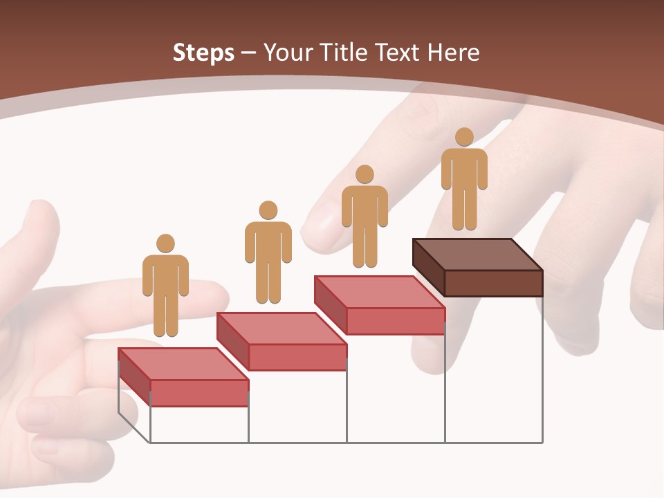 Two Hands Reaching For Each Other In Front Of A Brown Background PowerPoint Template