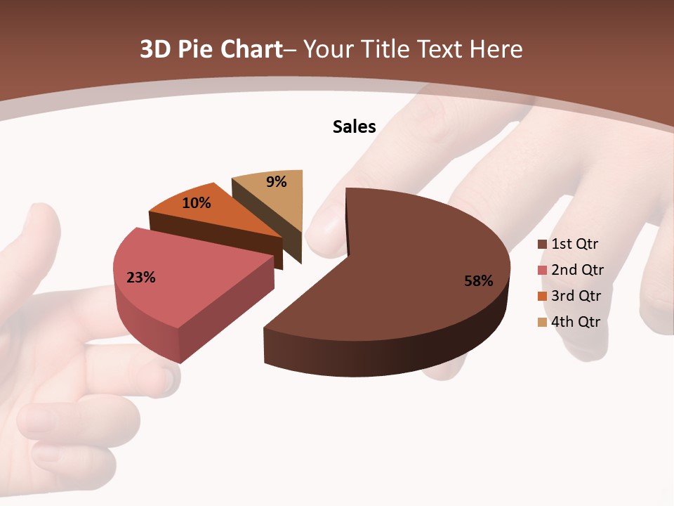 Two Hands Reaching For Each Other In Front Of A Brown Background PowerPoint Template