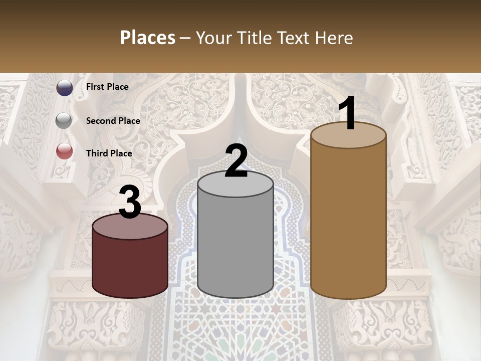 An Ornate Arch With A Blue And White Tile Pattern PowerPoint Template