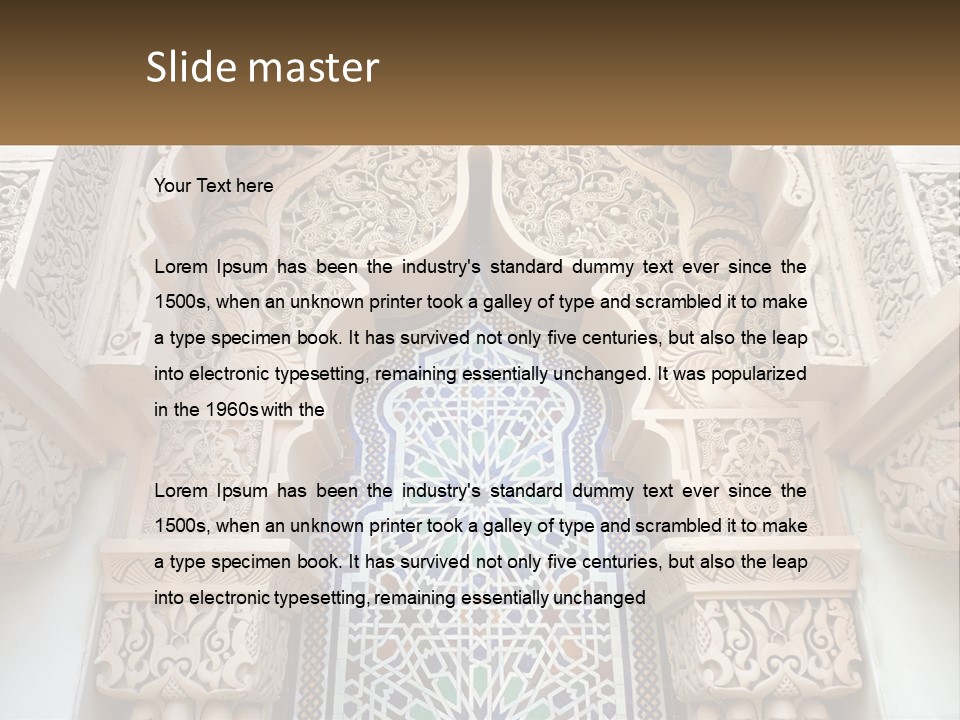 An Ornate Arch With A Blue And White Tile Pattern PowerPoint Template