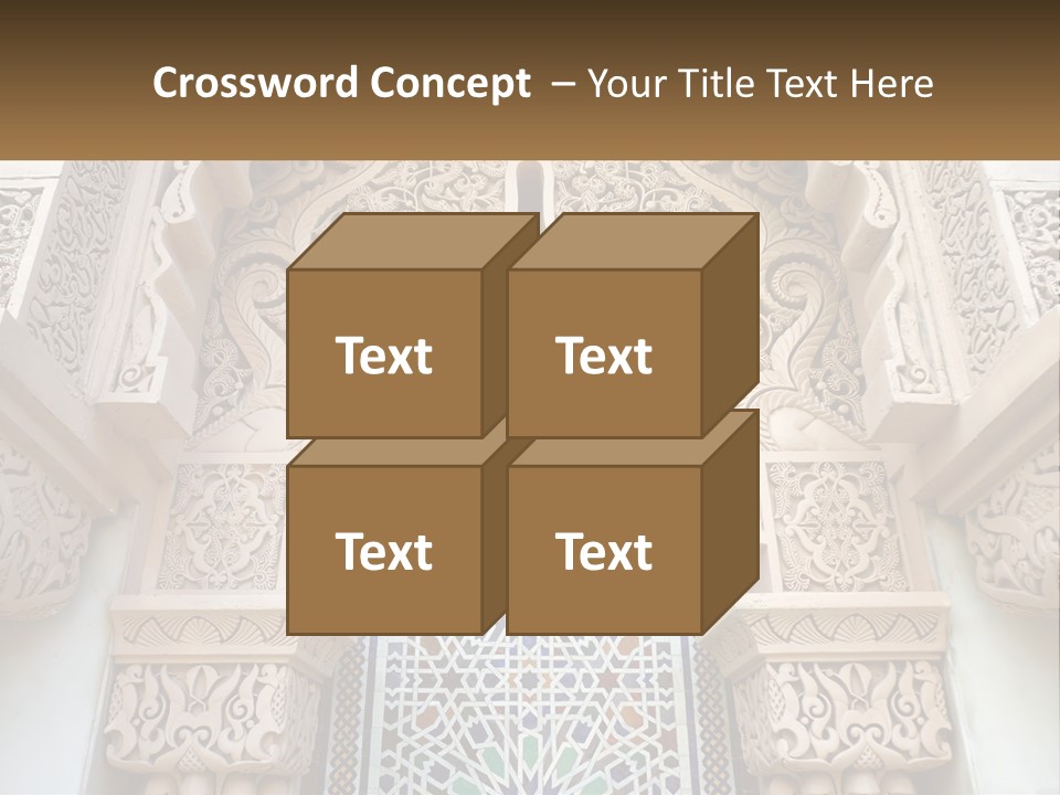 An Ornate Arch With A Blue And White Tile Pattern PowerPoint Template