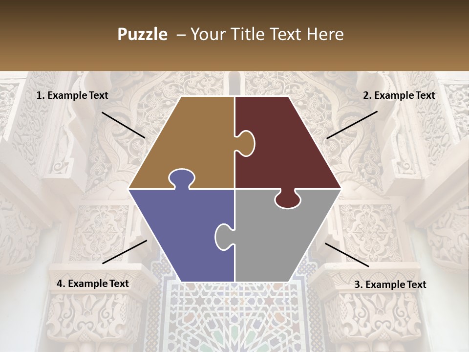 An Ornate Arch With A Blue And White Tile Pattern PowerPoint Template