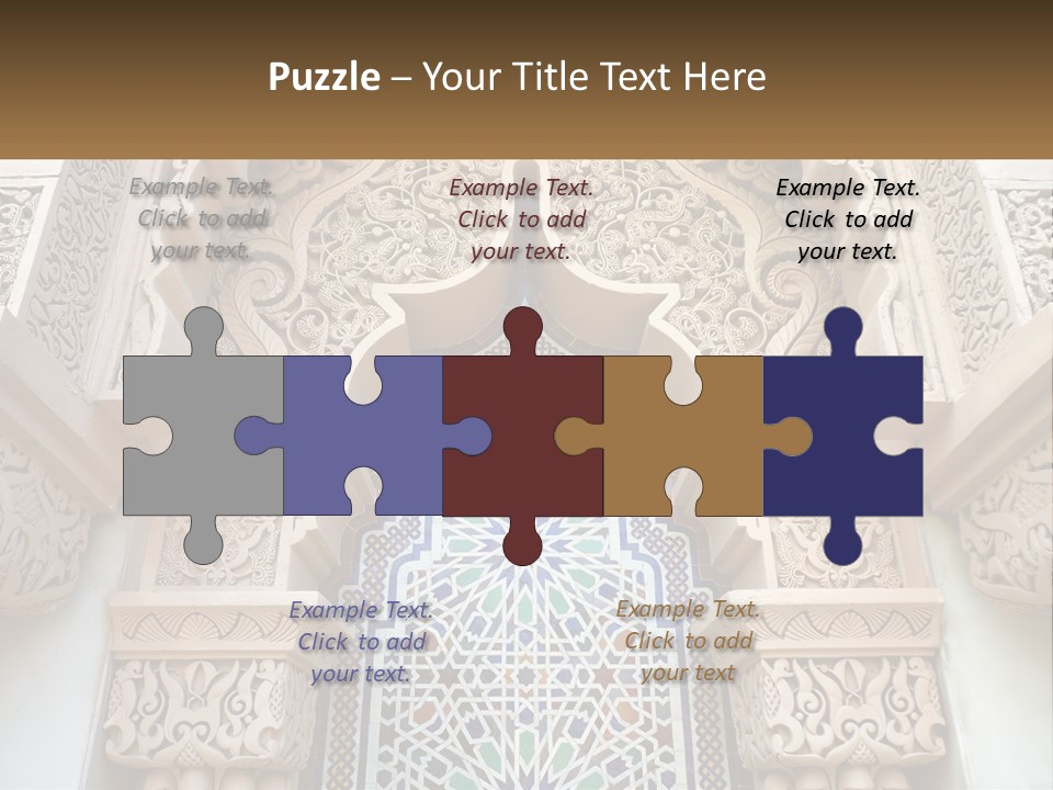 An Ornate Arch With A Blue And White Tile Pattern PowerPoint Template