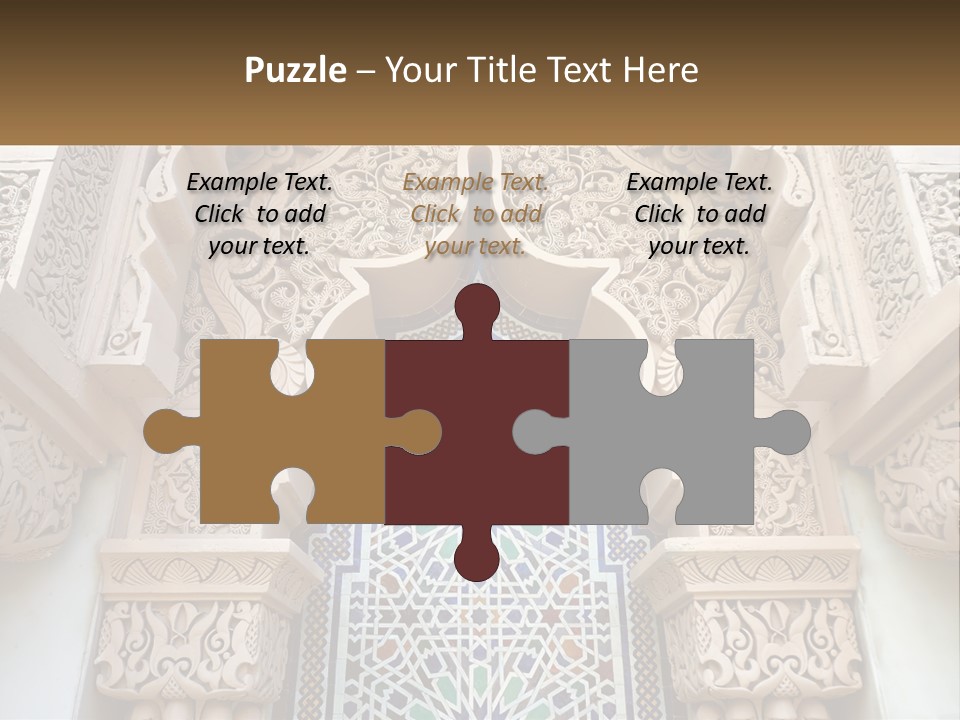 An Ornate Arch With A Blue And White Tile Pattern PowerPoint Template