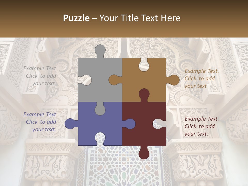 An Ornate Arch With A Blue And White Tile Pattern PowerPoint Template