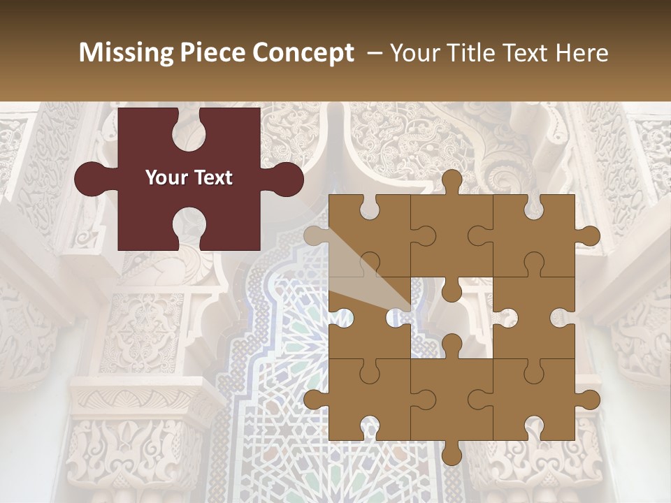 An Ornate Arch With A Blue And White Tile Pattern PowerPoint Template