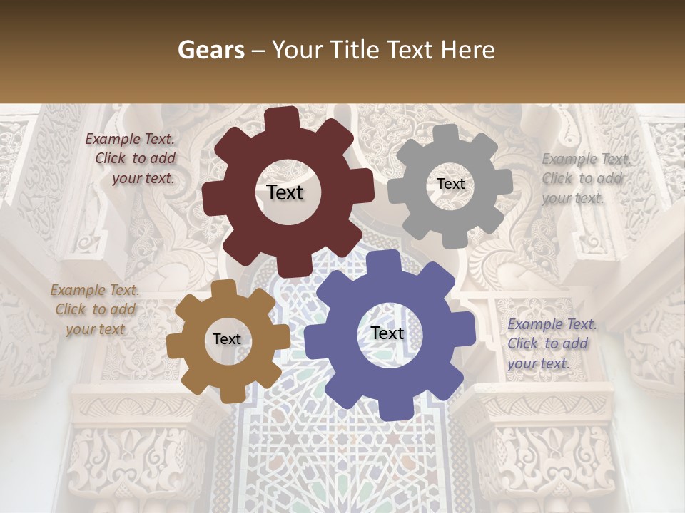 An Ornate Arch With A Blue And White Tile Pattern PowerPoint Template