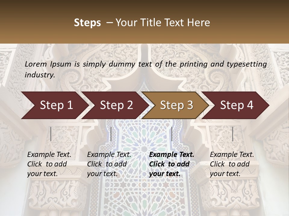 An Ornate Arch With A Blue And White Tile Pattern PowerPoint Template