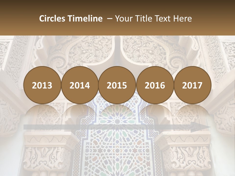 An Ornate Arch With A Blue And White Tile Pattern PowerPoint Template