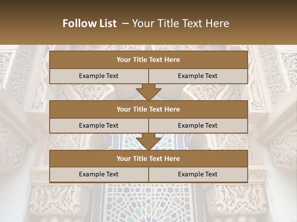 An Ornate Arch With A Blue And White Tile Pattern PowerPoint Template