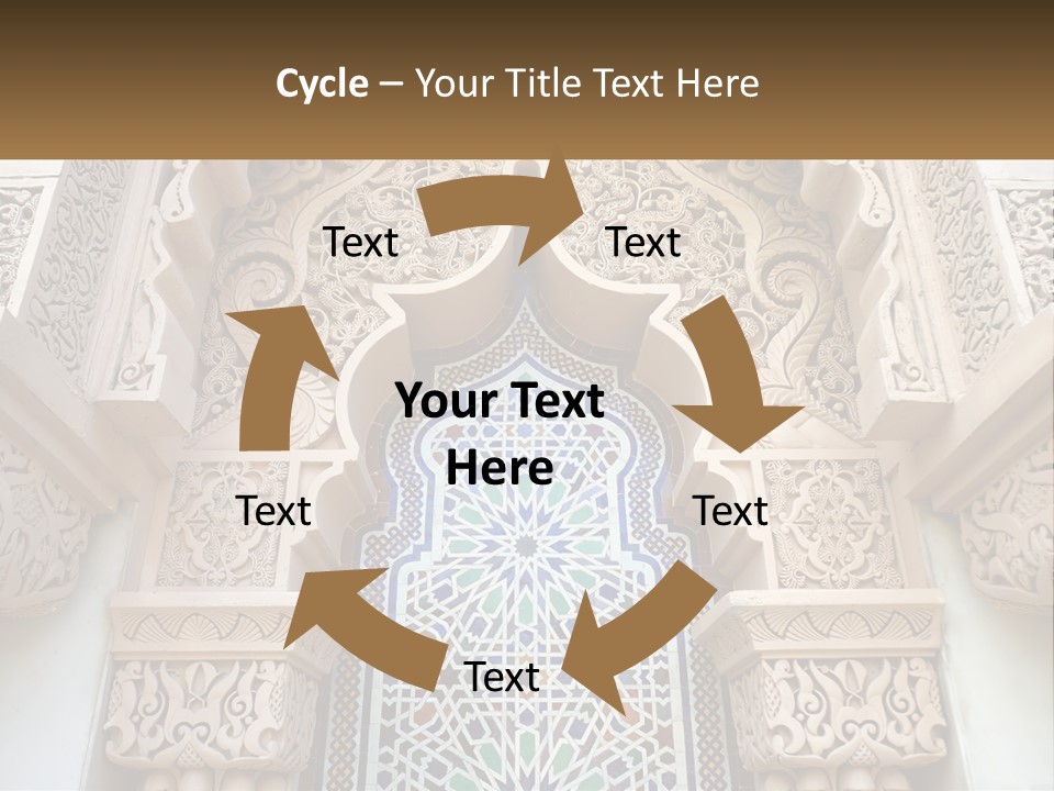 An Ornate Arch With A Blue And White Tile Pattern PowerPoint Template