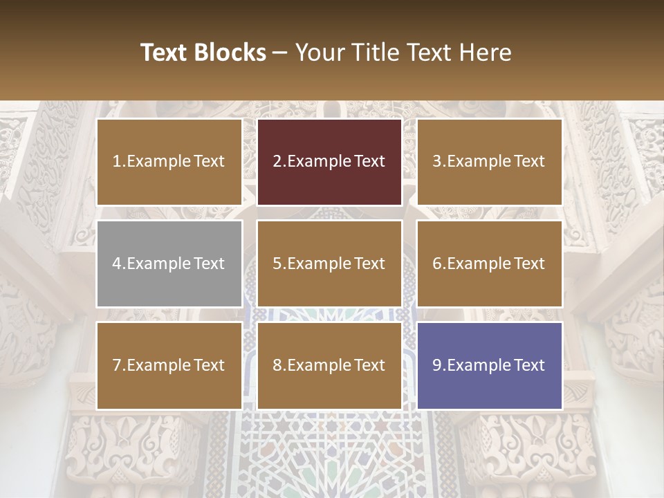 An Ornate Arch With A Blue And White Tile Pattern PowerPoint Template