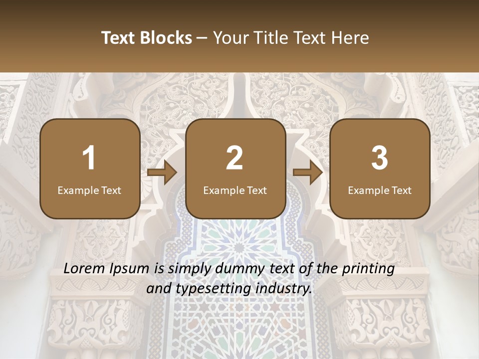 An Ornate Arch With A Blue And White Tile Pattern PowerPoint Template