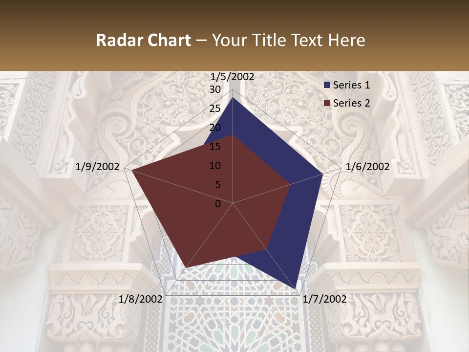 An Ornate Arch With A Blue And White Tile Pattern PowerPoint Template