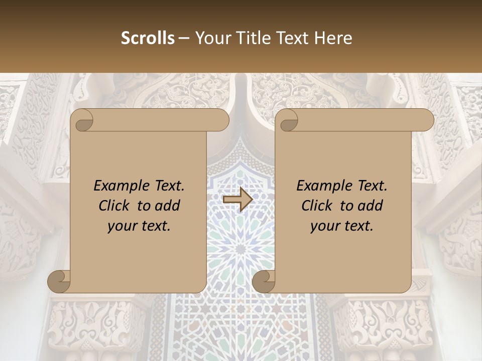 An Ornate Arch With A Blue And White Tile Pattern PowerPoint Template