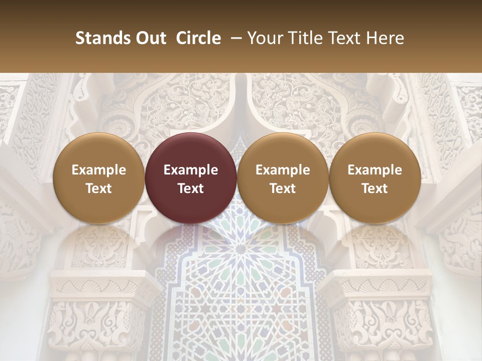An Ornate Arch With A Blue And White Tile Pattern PowerPoint Template