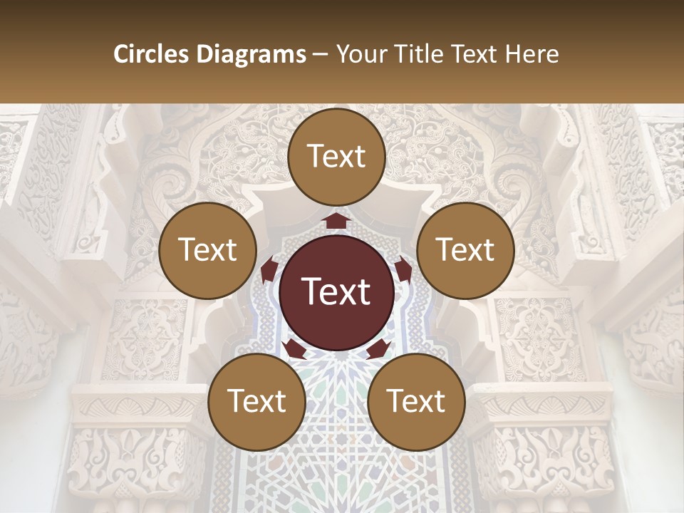 An Ornate Arch With A Blue And White Tile Pattern PowerPoint Template