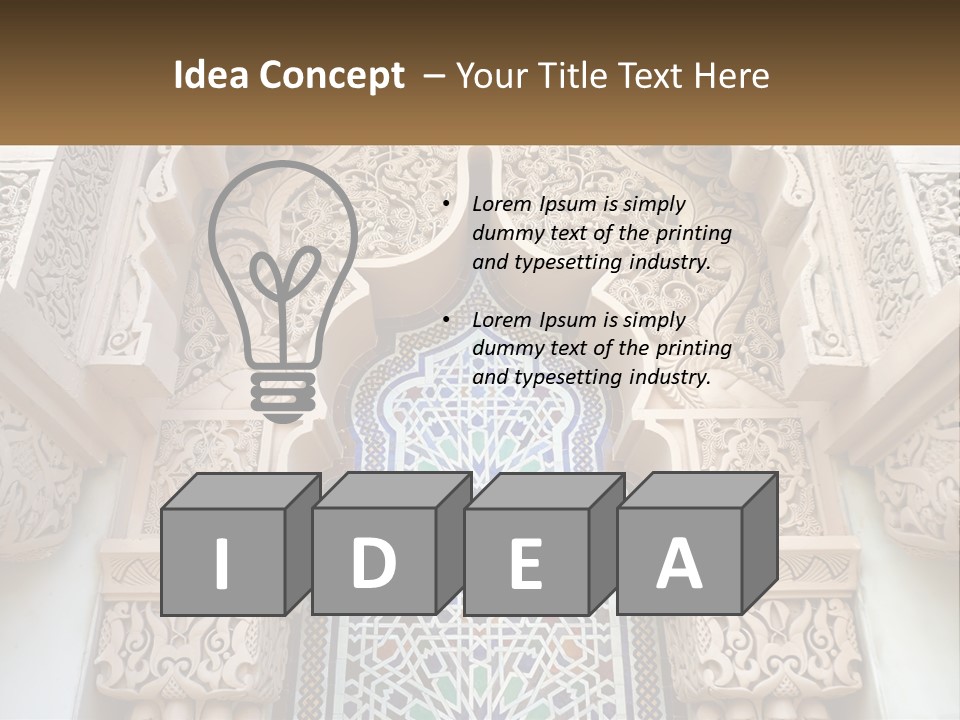 An Ornate Arch With A Blue And White Tile Pattern PowerPoint Template