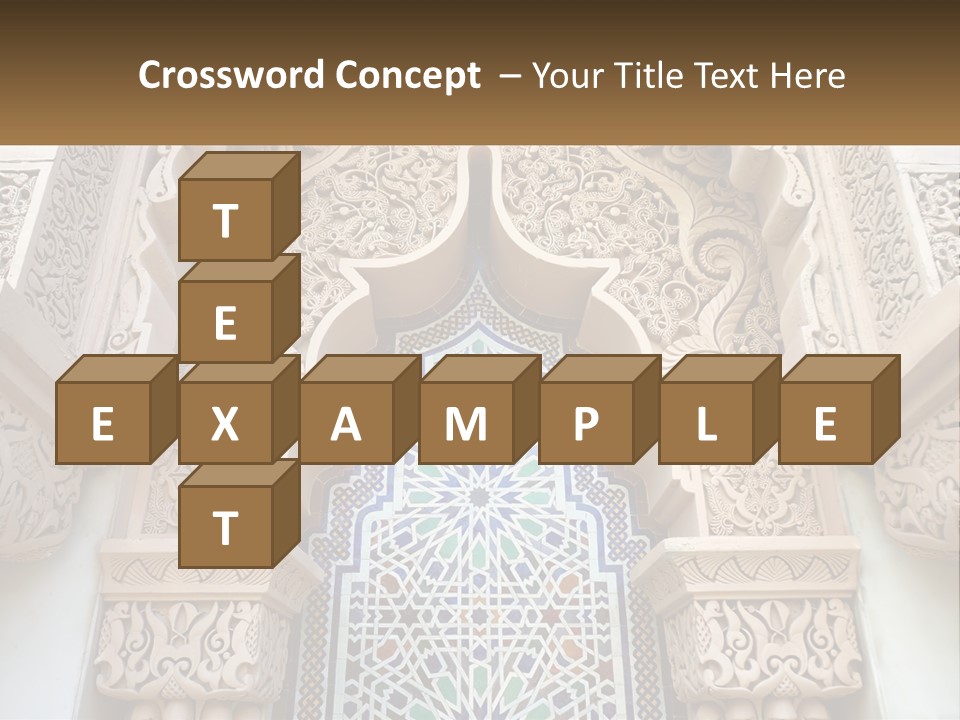 An Ornate Arch With A Blue And White Tile Pattern PowerPoint Template