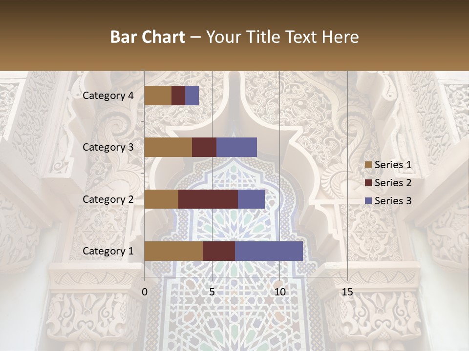 An Ornate Arch With A Blue And White Tile Pattern PowerPoint Template