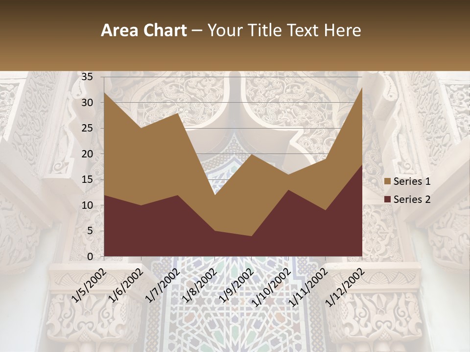 An Ornate Arch With A Blue And White Tile Pattern PowerPoint Template