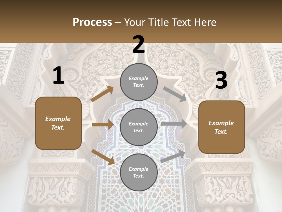 An Ornate Arch With A Blue And White Tile Pattern PowerPoint Template
