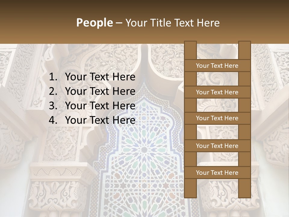 An Ornate Arch With A Blue And White Tile Pattern PowerPoint Template