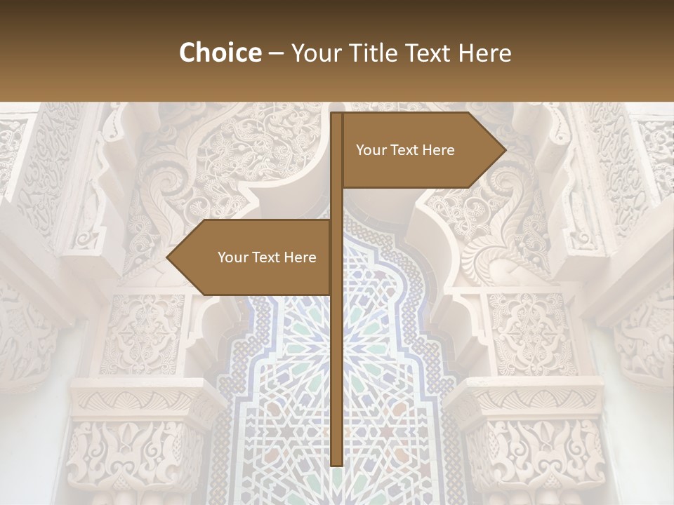 An Ornate Arch With A Blue And White Tile Pattern PowerPoint Template