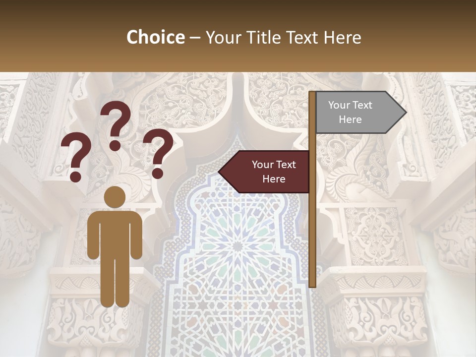 An Ornate Arch With A Blue And White Tile Pattern PowerPoint Template