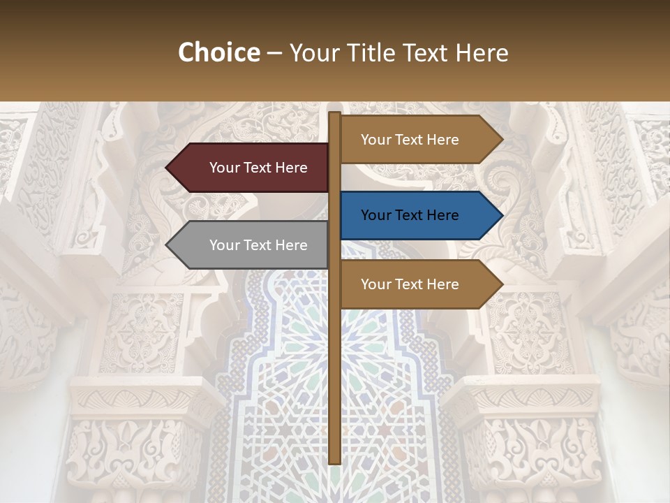 An Ornate Arch With A Blue And White Tile Pattern PowerPoint Template