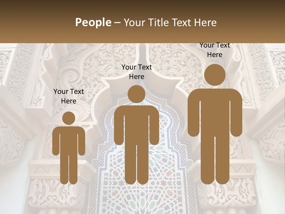 An Ornate Arch With A Blue And White Tile Pattern PowerPoint Template