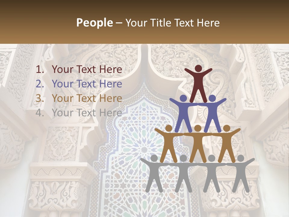 An Ornate Arch With A Blue And White Tile Pattern PowerPoint Template